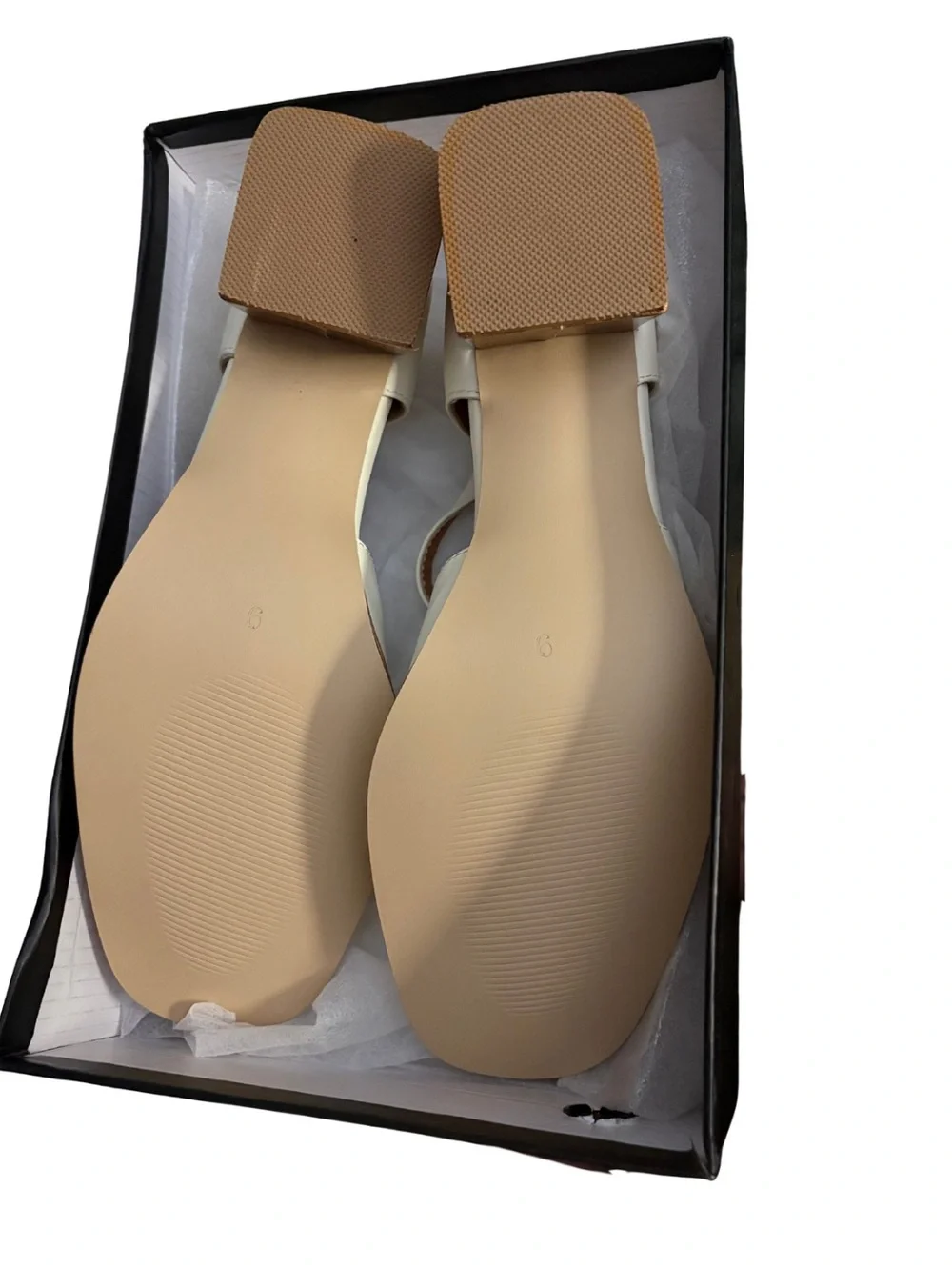 Women’s Cream Ankle-Strap Block Heel Pumps